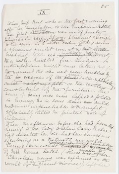 Manuscript page from The House of Mirth